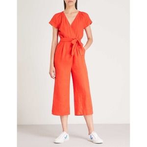 Whistles Etta Linen Jumpsuit (size 12)